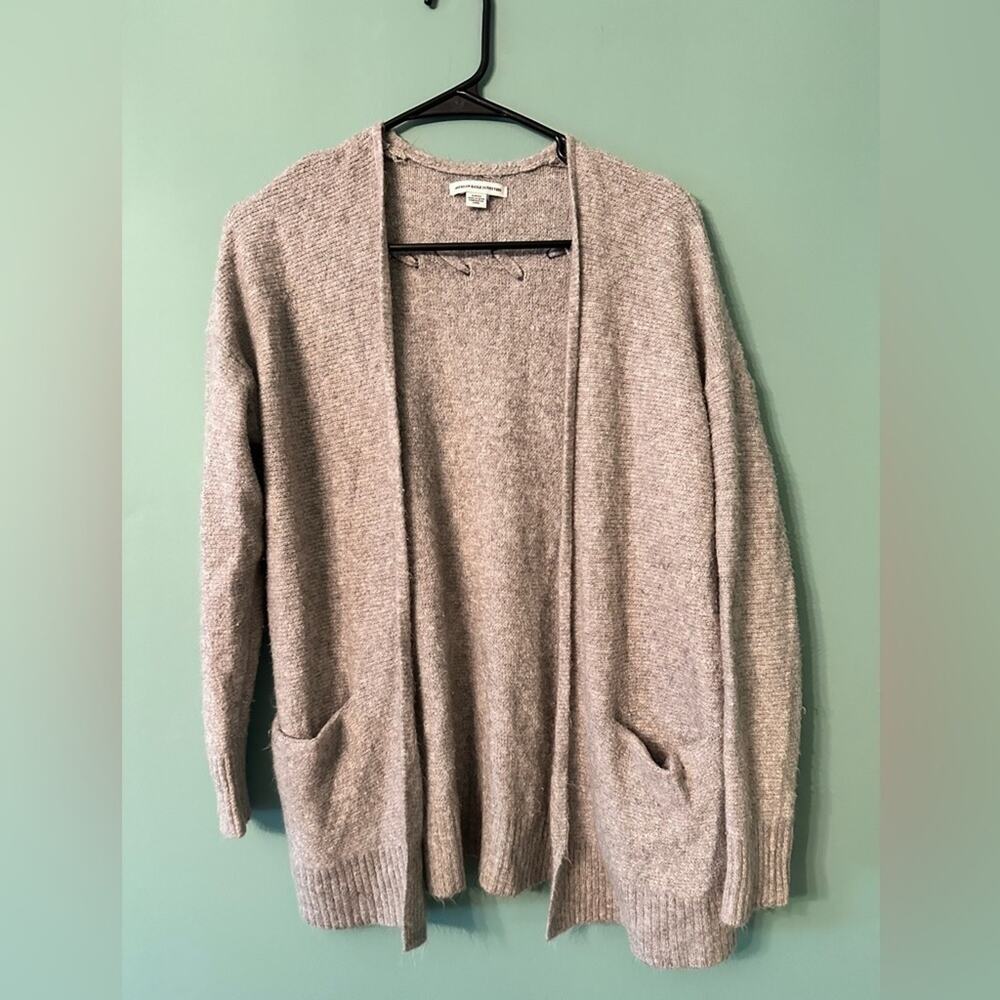 American Eagle Cardigan Sweater Gray Size Small